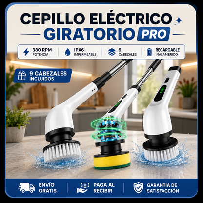 Cepillo Eléctrico Giratorio PRO + 9 REGALOS GRATIS – Limpieza Profunda Sin Esfuerzo.